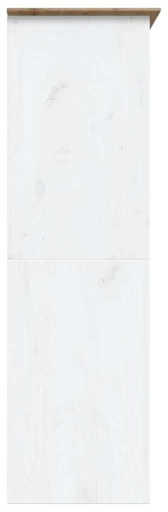 Ντουλάπα BODO Λευκή/Καφέ 151,5x52x176,5 εκ. Μασίφ Ξύλο Πεύκου - Καφέ
