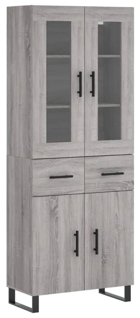 vidaXL Ντουλάπι Γκρι Sonoma 69,5 x 34 x 180 εκ. Επεξεργασμένο Ξύλο