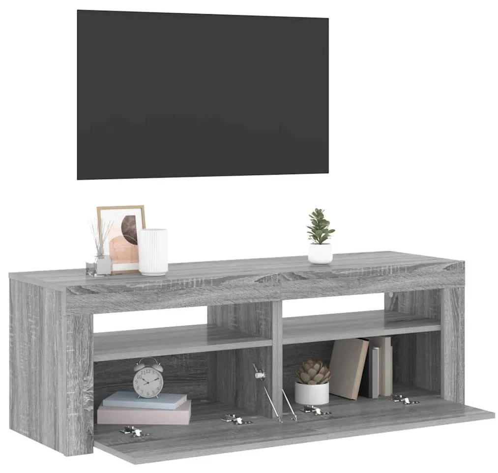 vidaXL Έπιπλο Τηλεόρασης με LED Γκρι Sonoma 120x35x40 εκ.