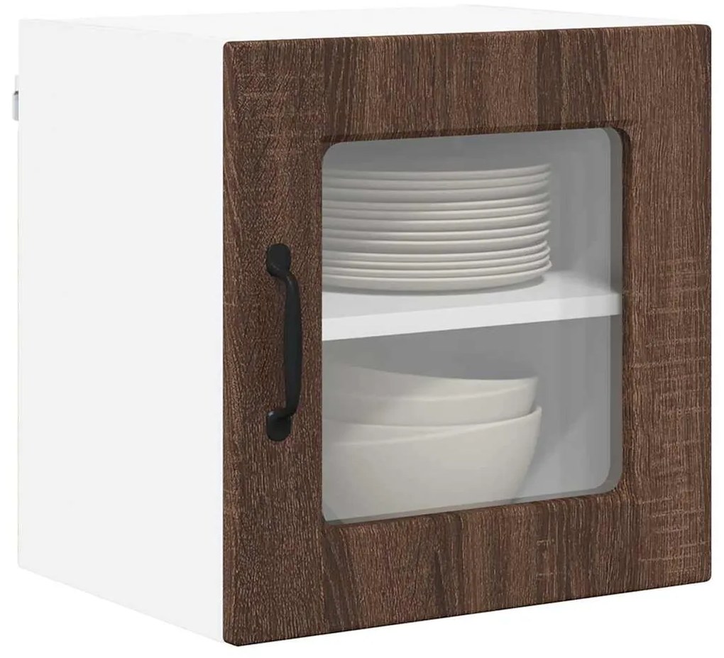 vidaXL Κρεμαστό ντουλάπι κουζίνας 2 pcs Καφέ δρυς 40 x 31 x 40 εκ.