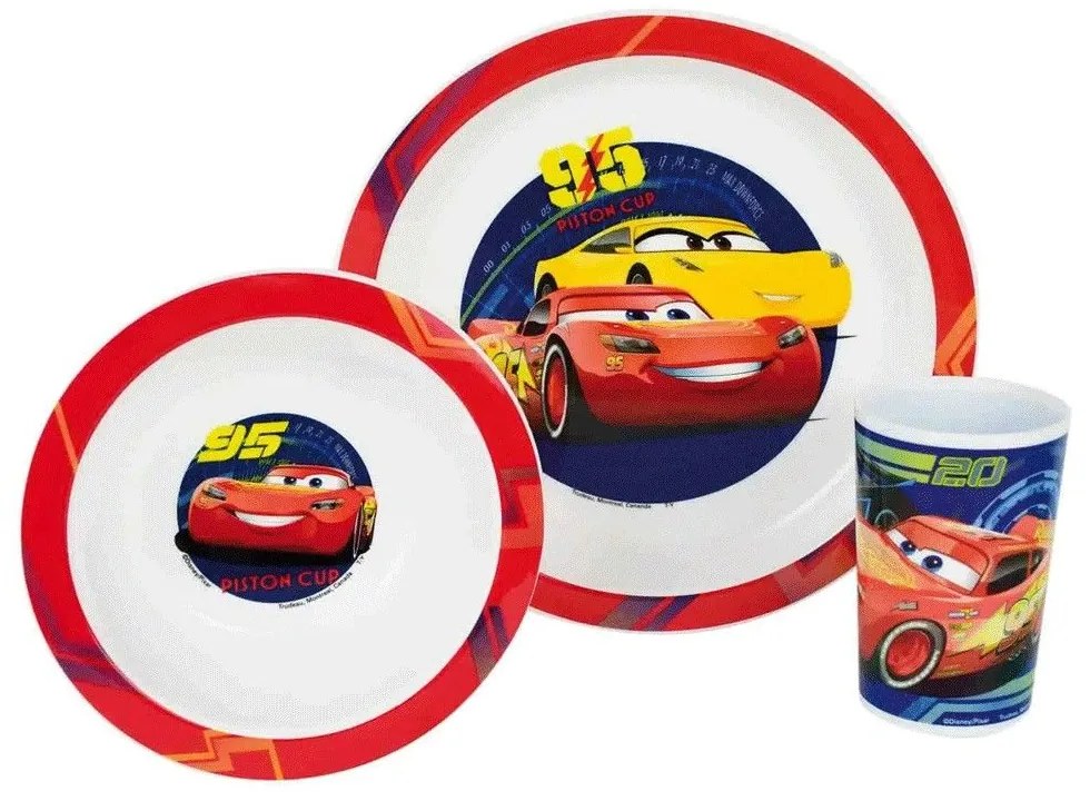 Σερβίτσιο Φαγητού Παιδικό Cars Disney (Σετ 3Τμχ) 005515 Multi Ango Polypropylene