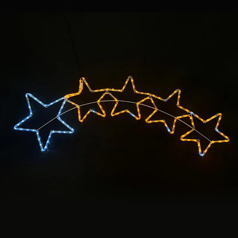5 STARS 144 LED 6m ΜΟΝΟΚ. ΦΩΤ ΛΕΥΚΟ &amp; ΚΙΤΡΙΝΟ FLASH IP65 150*50cm 1.5m ΚΑΛ. ACA X081442920