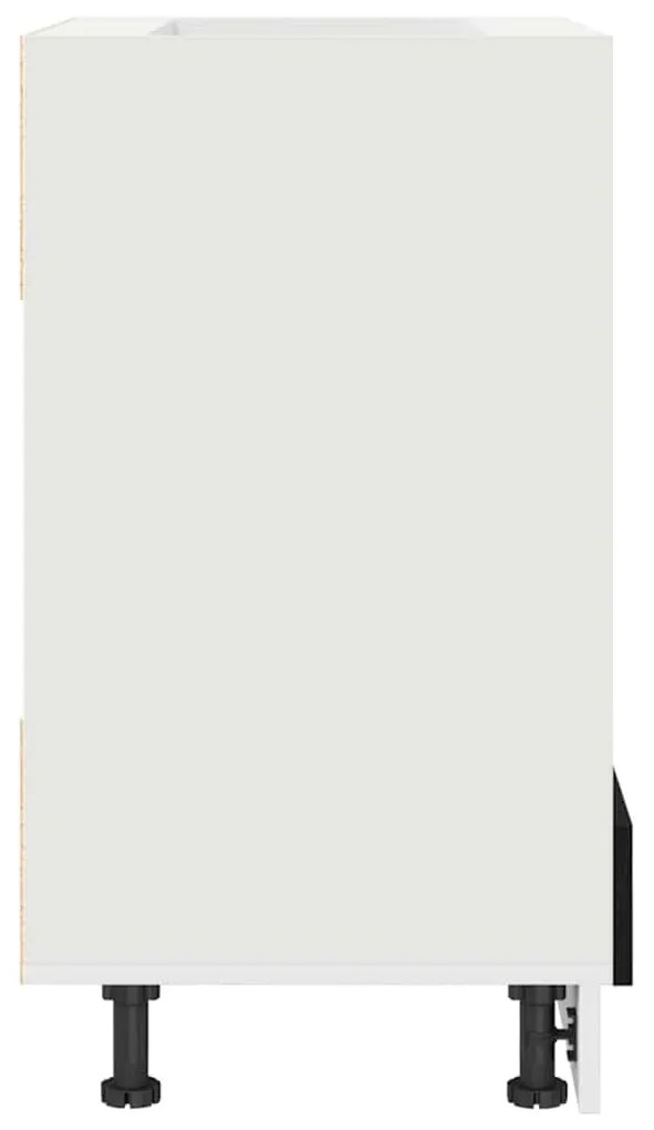 vidaXL Κρεμαστό ντουλάπι με αποθήκευση Μαύρη Οξυά 60 x 46 x 81,5 εκ