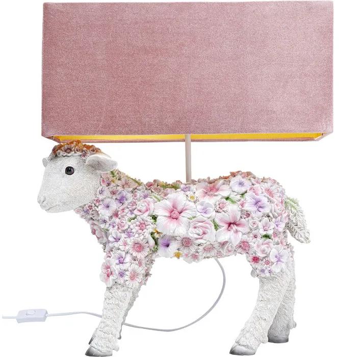 Επιτραπέζιο Φωτιστικό Flower Sheep Ροζ 56.5x49x64εκ Ε27 - Ροζ