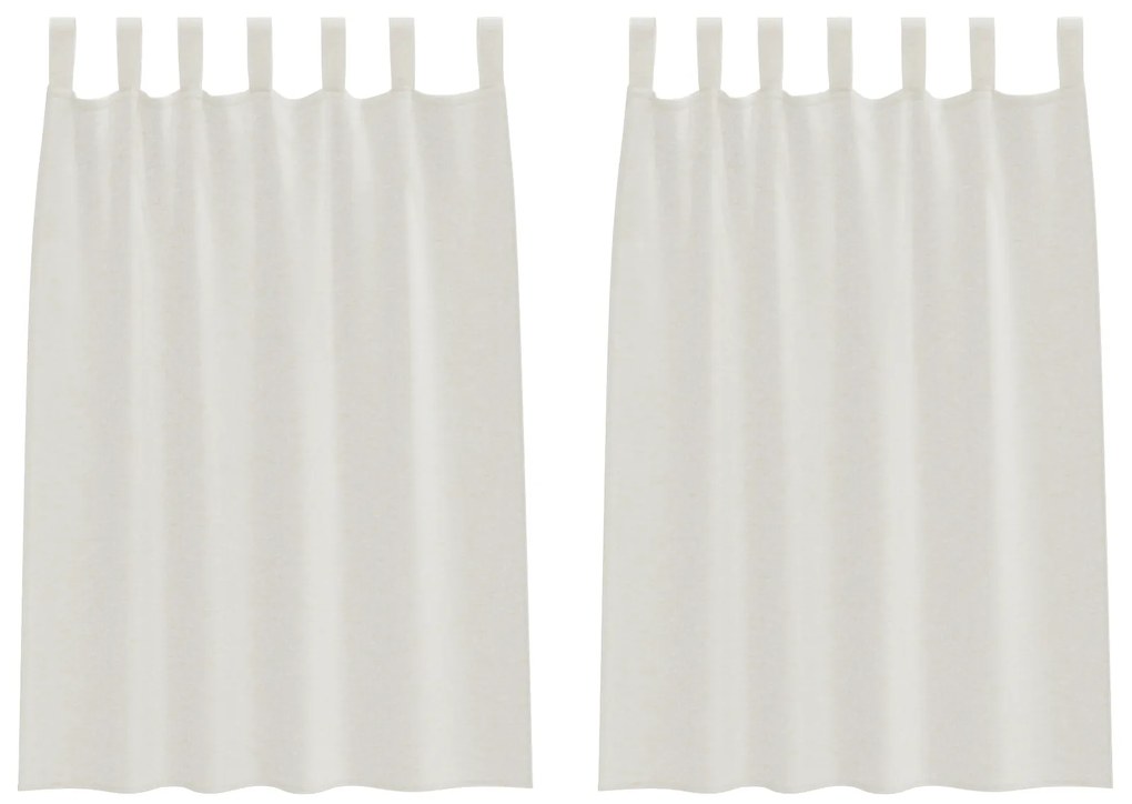 vidaXL Κουρτίνες με κουρτίνες 2 pcs Κρεμ 140 x 140 εκ. Πολυεστέρας