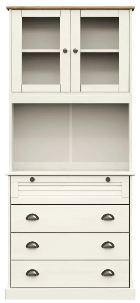 vidaXL Βιτρίνα VIGO Λευκή 80 x 40 x 176 εκ. από Μασίφ Ξύλο Πεύκου