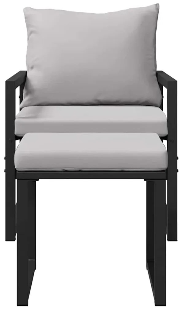 vidaXL Εξωτερικά Έπιπλα με μαξιλάρι 4 pcs Ανοιχτό γκρι Πολυεστέρας