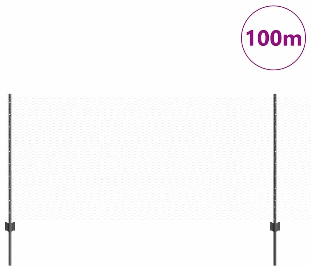 vidaXL Φράκτες 22 τεμ U-Channel Γκρι 100 εκ Χάλυβα