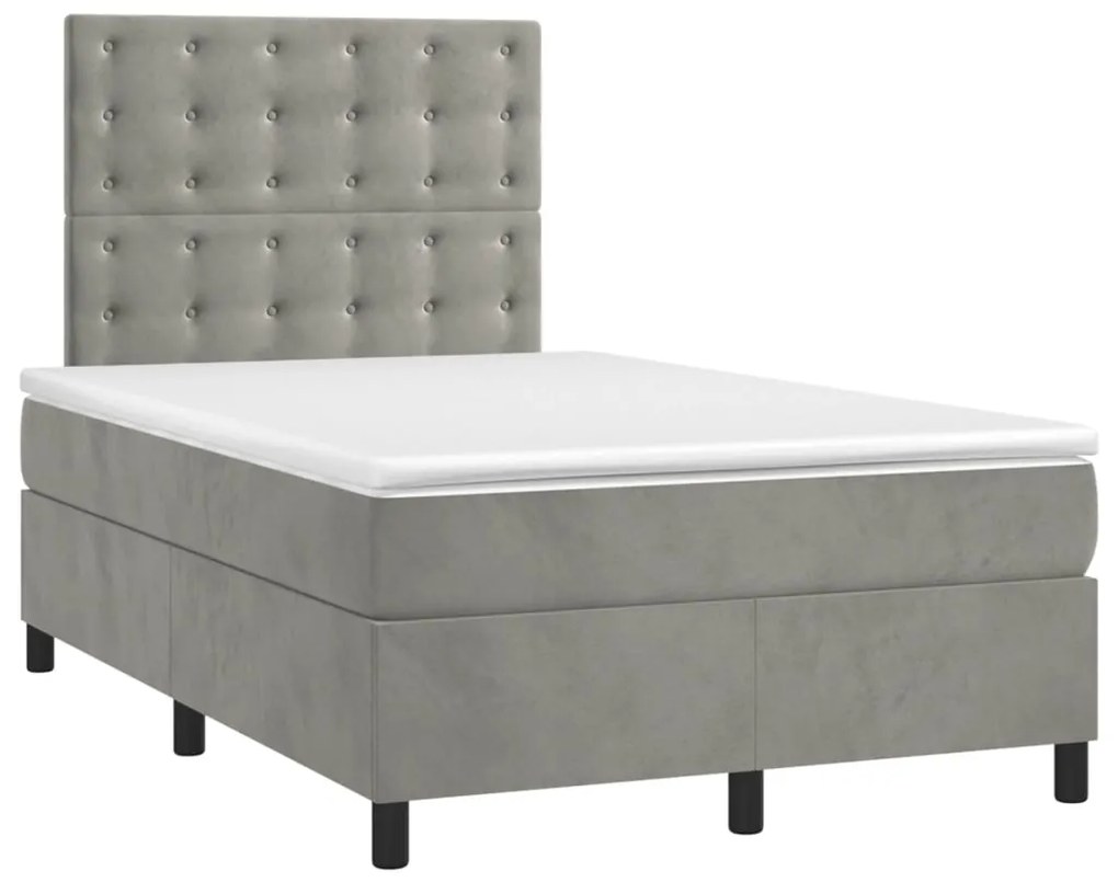 ΚΡΕΒΑΤΙ BOXSPRING ΜΕ ΣΤΡΩΜΑ ΑΝΟΙΧΤΟ ΓΚΡΙ 120X200 ΕΚ. ΒΕΛΟΥΔΙΝΟ 3143253