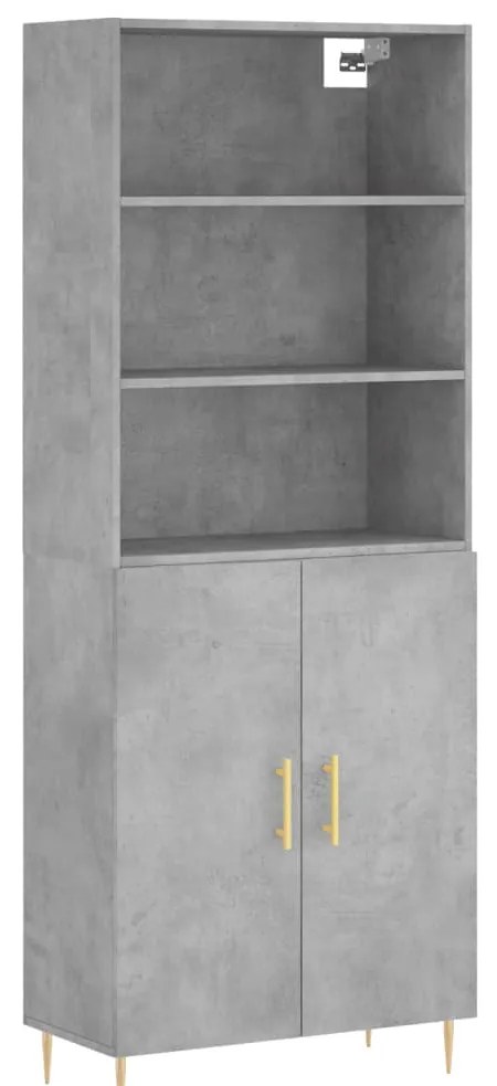 vidaXL Ντουλάπι Γκρι Σκυροδέματος 69,5x34x180 εκ. Επεξεργασμένο Ξύλο