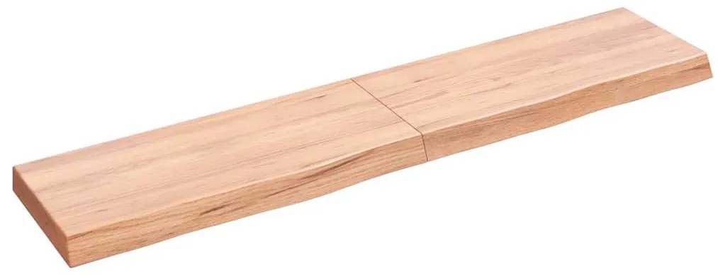vidaXL Ράφι Τοίχου Ανοιχτό Καφέ 140x30x(2-6)εκ. Επεξ. Μασίφ Ξύλο Δρυός