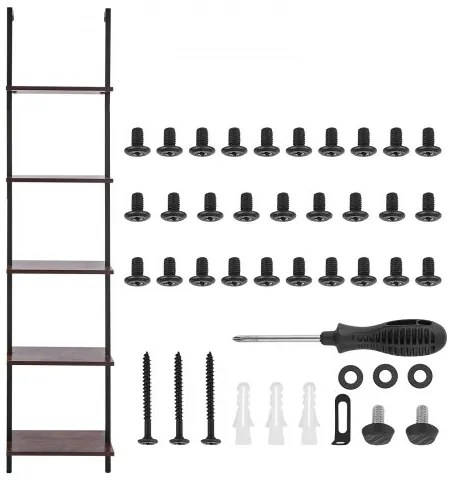VEVOR Industrial Square Pipe Shelf 5 Tier 15.6x11.8in Wall-Mount for Bedroom