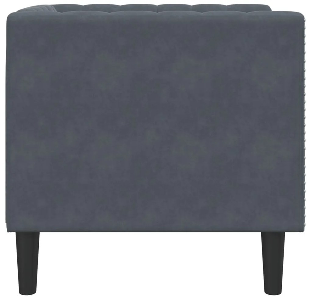 vidaXL Πολυθρόνα Chesterfield Σκούρο Γκρι Βελούδινη
