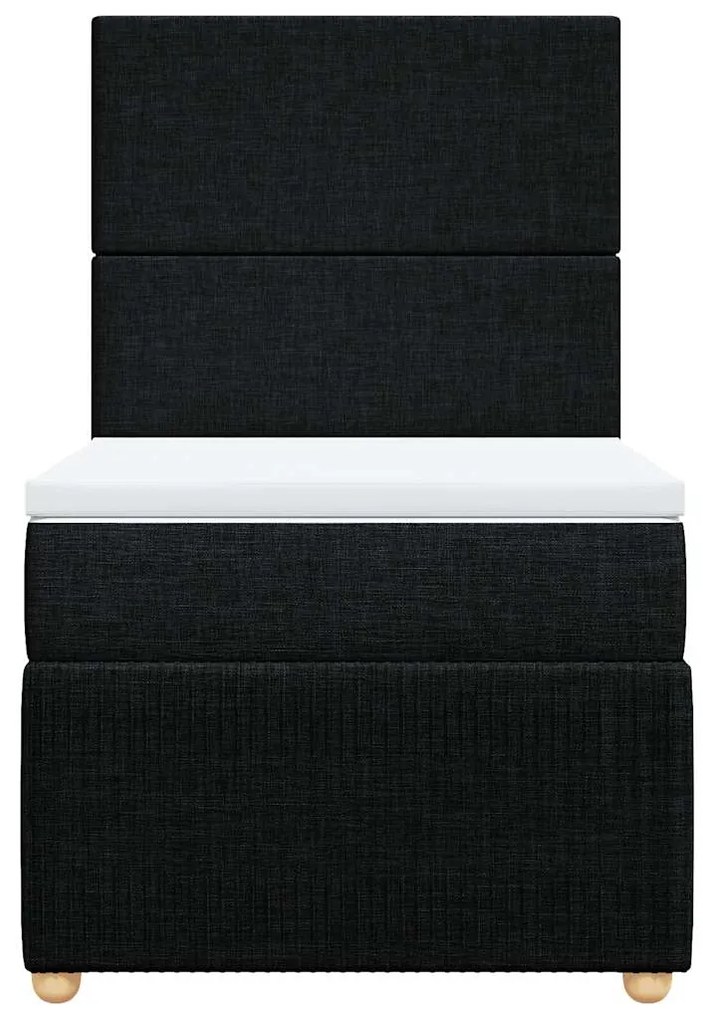 vidaXL Κρεβάτι Boxspring με Στρώμα Μαύρο 80 x 200 εκ. Υφασμάτινο