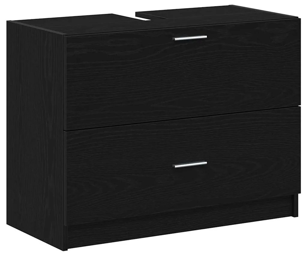 vidaXL Ντουλάπι Νεροχύτη Μαύρη Οξυά 78 x 37 x 59 cm Επεξεργασμένο ξύλο