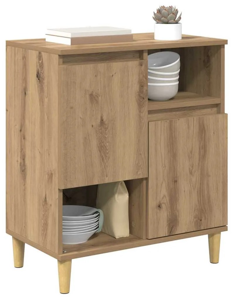 vidaXL Πλαϊνό γραφείο artisan δρυς 35 x 60 x 70 εκ Επεξεργασμένο ξύλο