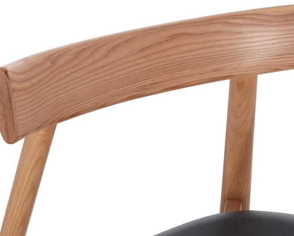 Καρέκλα Τραπεζαρίας SEKAN Rubberwood - Μαύρο PU 60x54x72Υ εκ. 2αδα 60x54x72 εκ.