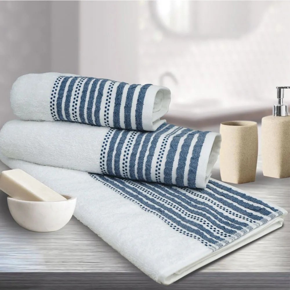 Πετσέτα Romina Navy Sb Home Προσώπου 50x90cm 100% Cotton