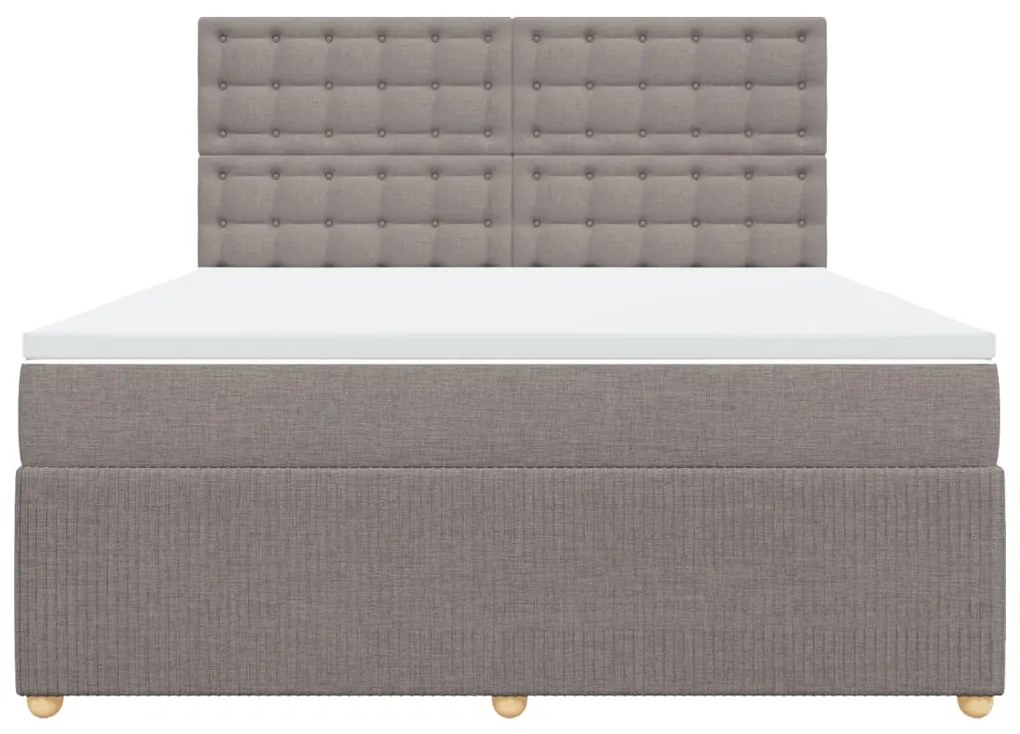 vidaXL Κρεβάτι Boxspring με Στρώμα Taupe 180x200 εκ. Υφασμάτινο