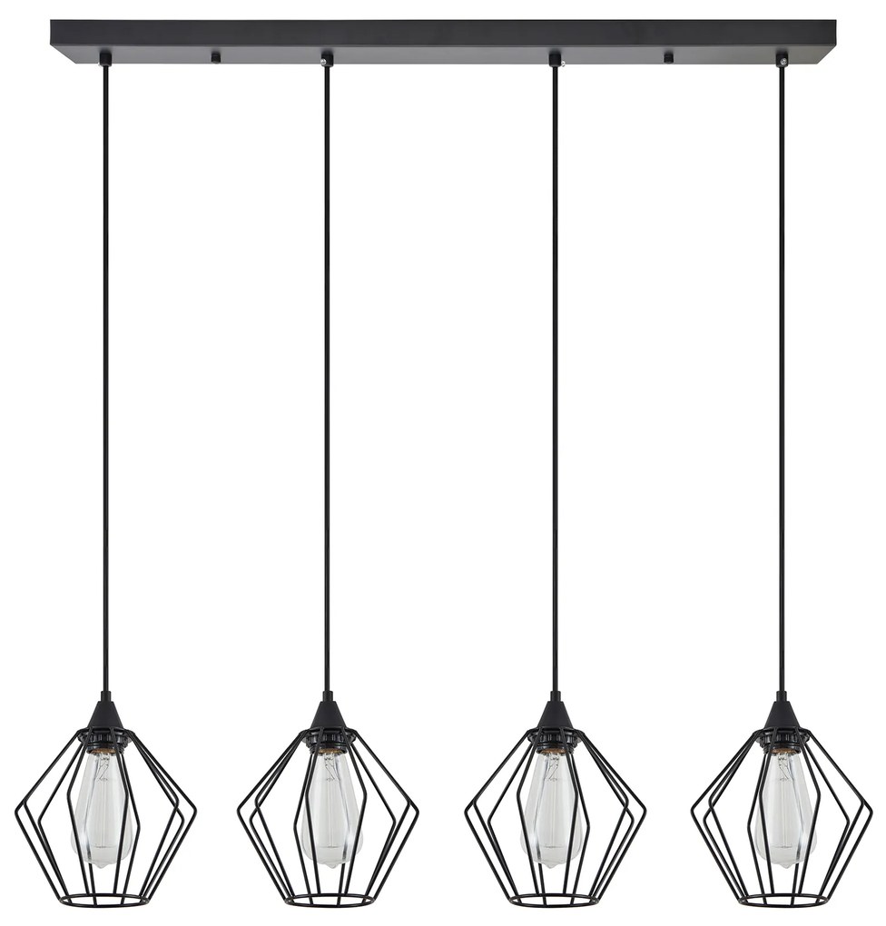 Φωτιστικό Οροφής SE21-BL-B10-4BL-GR1 ADEPT PENDANT Black Metal Grid Pendant+ - 77-8752 - 51W - 100W - 77-8752