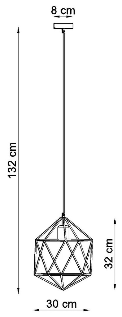 Sollux Κρεμαστό φωτιστικό Gaspare 1,ατσάλι,1xE27/60w