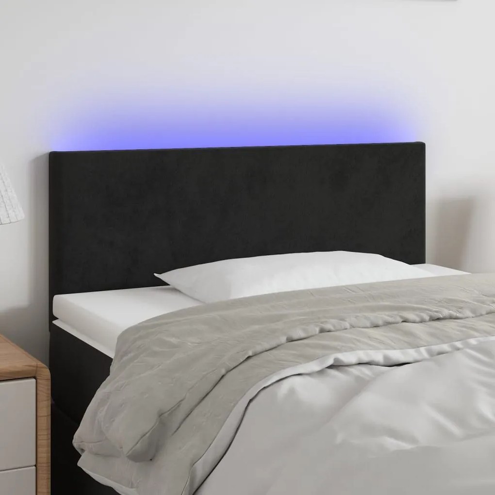 Κεφαλάρι Κρεβατιού LED Μαύρο 90x5x78/88 εκ. Βελούδινο 3121370