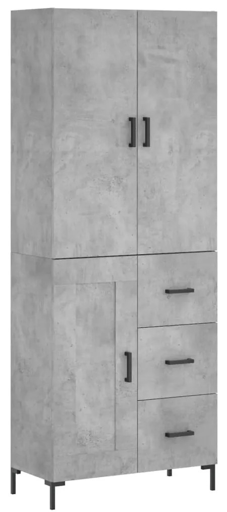 vidaXL Ντουλάπι Γκρι Σκυροδέματος 69,5x34x180 εκ. Επεξεργασμένο Ξύλο