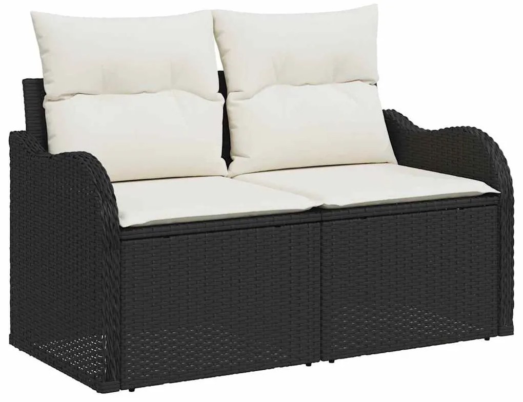 vidaXL Σετ Καναπέ Κήπου 6 pcs Μαύρος, λευκός