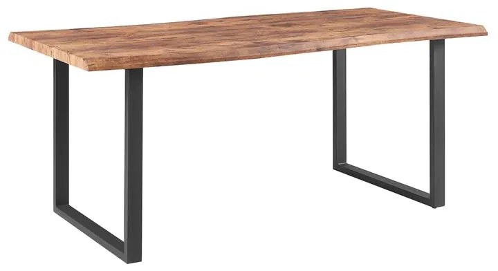 WOODWELL ΕΜ838,ΤLIZARD 3D PAPER Τραπέζι 180x90cm, Μέταλλο Βαφή Μαύρο, Επιφάνεια Απόχρωση Dark Acacia 180x90x77cm ΕΜ838,Τ