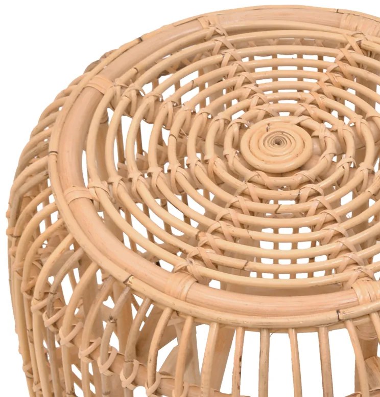 Σκαμπό Rajesty pakoworld rattan pe σε φυσική απόχρωση Φ60x46εκ - 344-000010