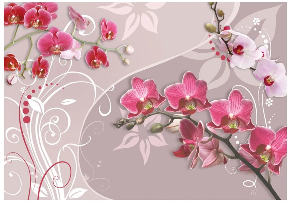 Φωτοταπετσαρία - Flight of pink orchids 250x175