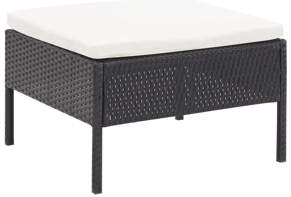 vidaXL Σαλόνι Κήπου 3 Τεμαχίων Μαύρο από Συνθετικό Ρατάν με Μαξιλάρια