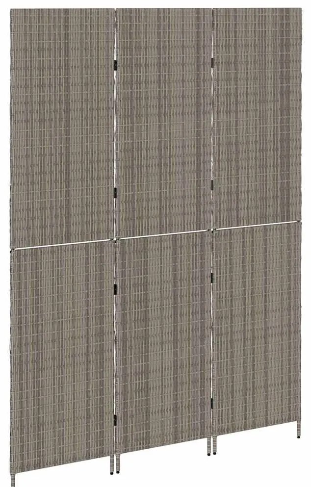 vidaXL Διαχωριστικό Δωματίου Γκρι 147 x 180 cm συνθετικό ρατάν