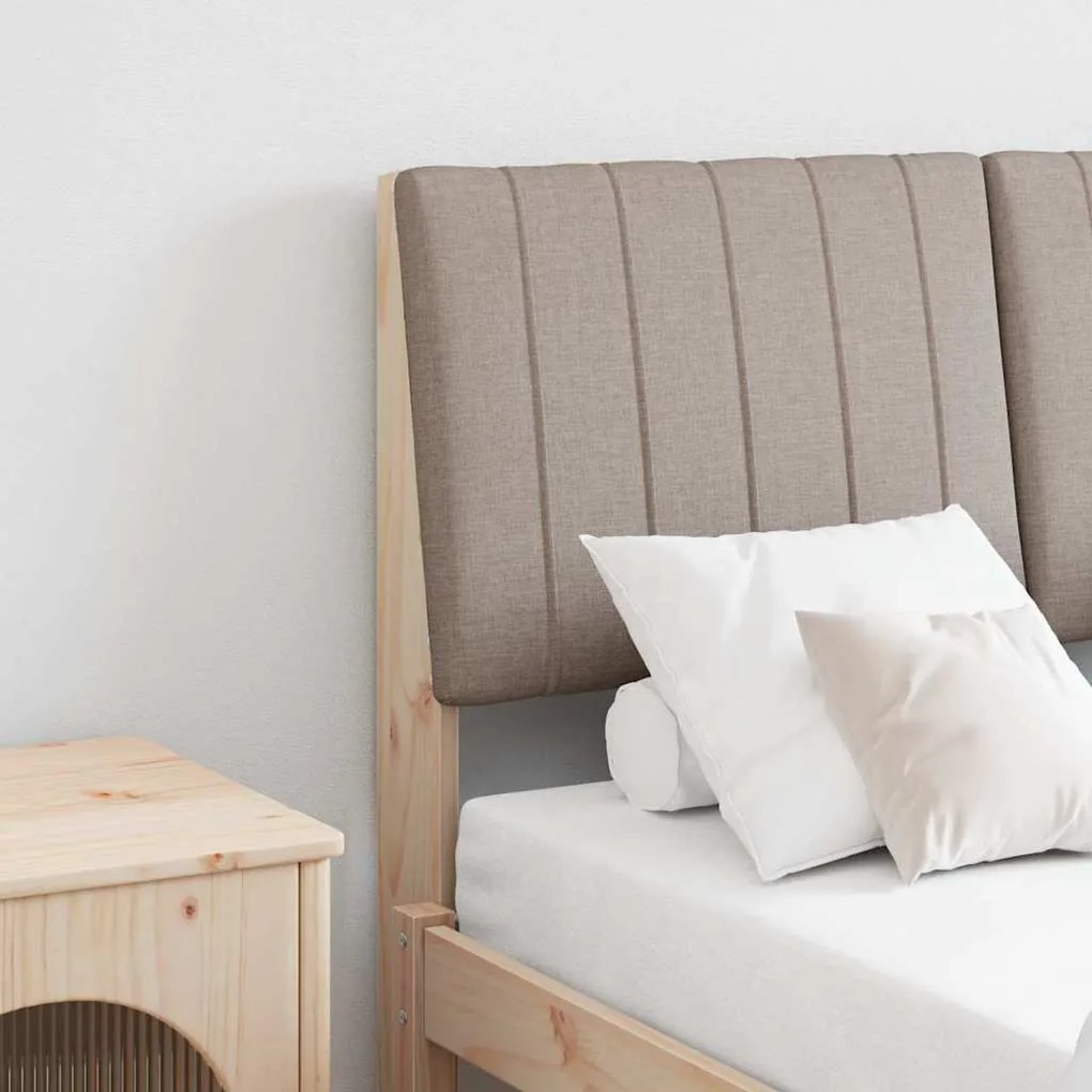 vidaXL Ταπετσαρισμένο κεφαλάρι Taupe 120 cm Στερεά ξυλεία πεύκου