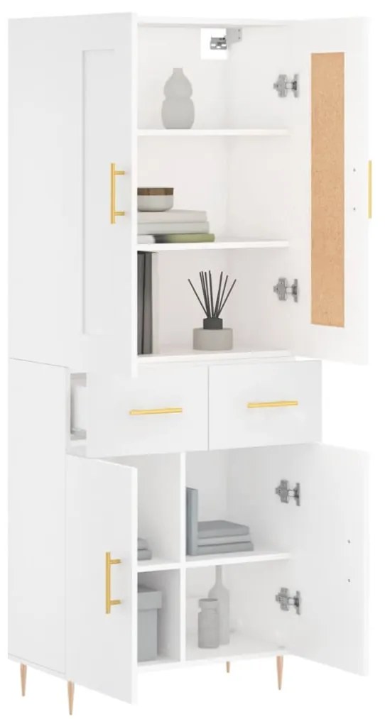 vidaXL Ντουλάπι Λευκό 69,5x34x180 εκ. από Επεξεργασμένο Ξύλο