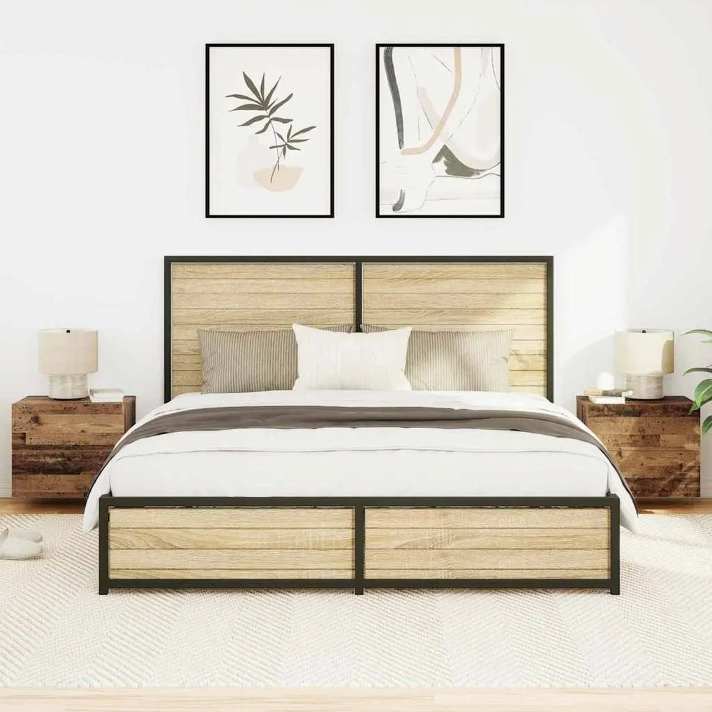 vidaXL Κομοδίνο 2 pcs Παλιό ξύλο 50 x 39 x 41 εκ. Επεξεργασμένο ξύλο