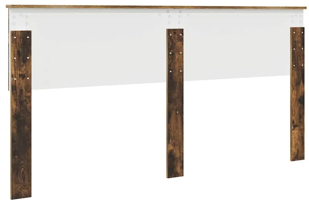 vidaXL Κεφαλάρι με κεφαλάρι Καπνιστό Δρύς 200 cm Επεξεργασμένο ξύλο