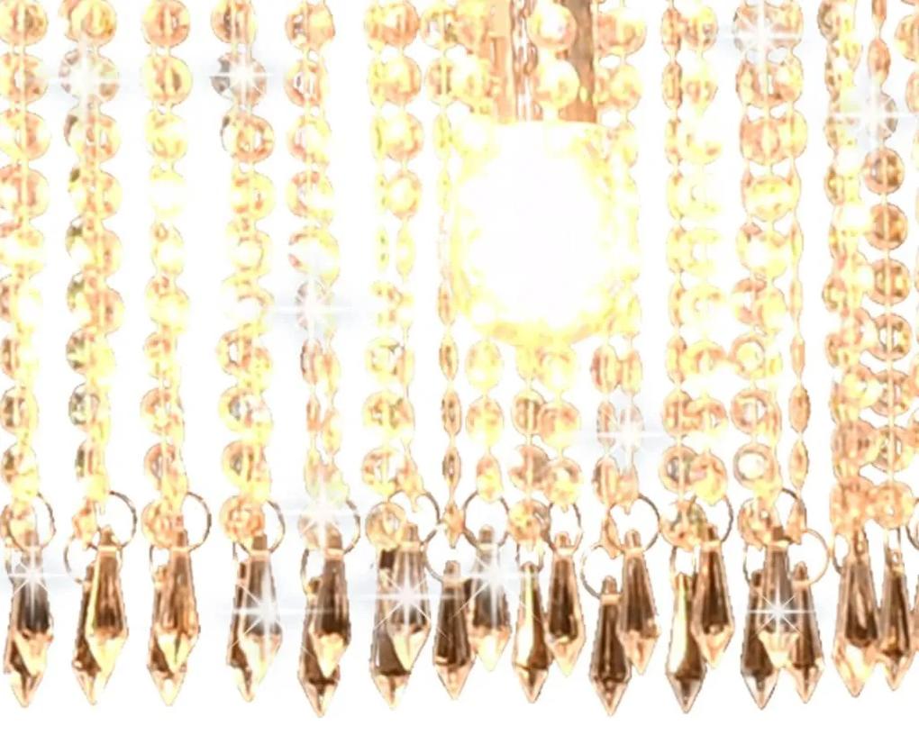 Φωτιστικό Οροφής Ασημί με Κρυστάλλινες Χάντρες 104 εκ. Ε14 - Ασήμι
