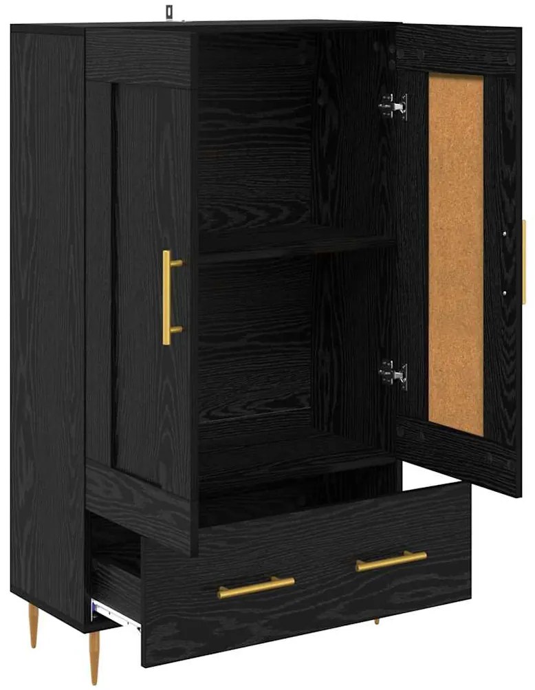 vidaXL Highboard Μαύρη Οξυά 69,5 x 31 x 115 εκ. Επεξεργασμένο ξύλο