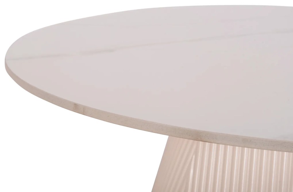 ΤΡΑΠΕΖΙ ΣΑΛΟΝΙΟΥ DUNCAN HM18022.02 ΚΕΡΑΜΙΚΟ TOP-MDF ΒΑΣΗ-ΚΡΕΜ ΛΕΥΚΟ Φ80x41Υεκ.