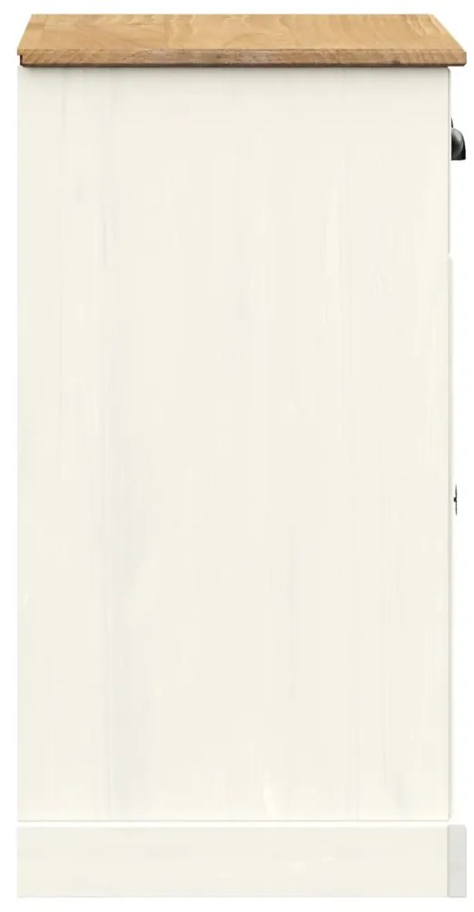 vidaXL Ντουλάπι με Συρτάρια VIGO Λευκό 78x40x75 εκ. Μασίφ Ξύλο Πεύκου