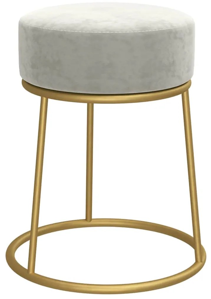 vidaXL Στρογγυλό Σκαμπό Hocker Ανοιχτό Γκρι Βελούδινο