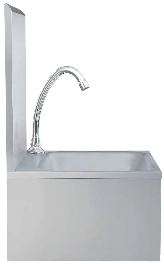 vidaXL Νιπτήρας Λαντζάκι Ανοξείδ. Ατσάλι με Βρύση & Διανομέα Σαπουνιού