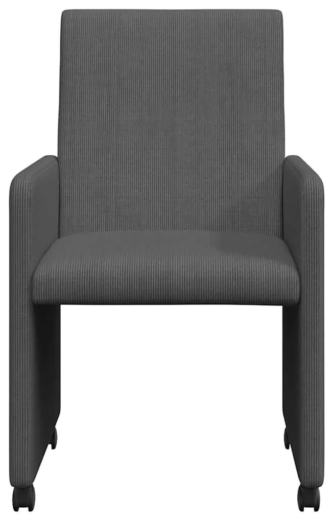 vidaXL Καρέκλες Φαγητού με Ρόδες 2 pcs Σκούρο γκρι 57 x 66 x 94 εκ