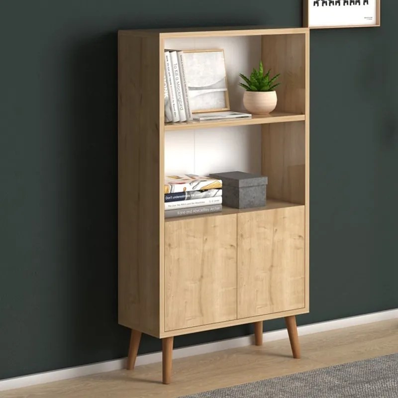 Βιβλιοθήκη μελαμίνης Cube Megapap χρώμα oak 60x24x110εκ. - GP022-0068,2