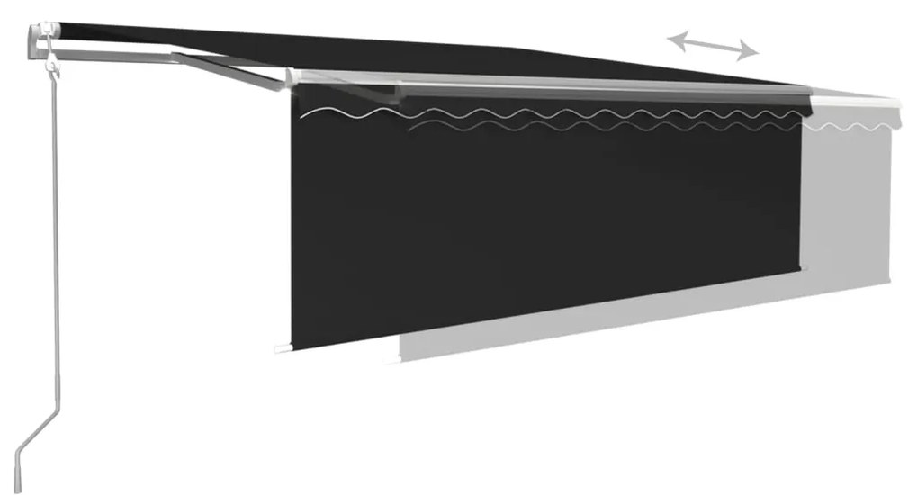 vidaXL Τέντα Αυτόματη με Σκίαστρο/LED/Αισθ. Ανέμου Ανθρακί 4,5 x 3 μ.