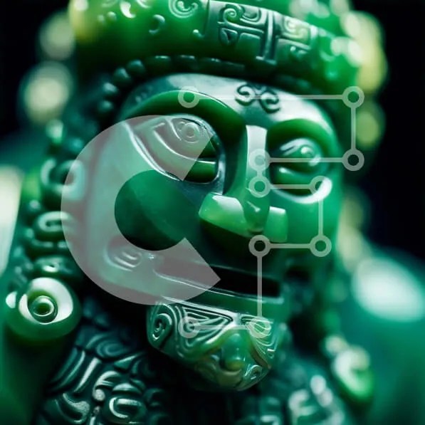 Intra Συλλεκτικό Ξύλινο Παζλ Plywood  4mm - Μοναδικό πράσινο άγαλμα με στέμμα και σοβαρή έκφραση Σε Ξύλινο Κουτί - Διαστάσεις: 10x10 cm – 25 κομμάτια