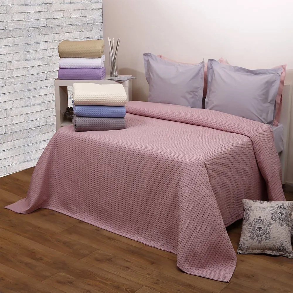 Κουβέρτα Πικέ Blush Pink Michelle Anna Riska Υπέρδιπλο 230x240cm 100% Βαμβάκι