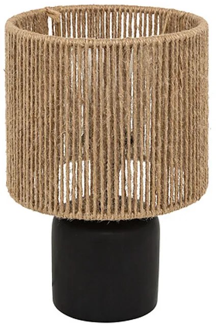 Επιτραπέζιο φωτιστικό Leyda pakoworld κεραμικό σε μαύρο-φυσική απόχρωση Φ16x24εκ