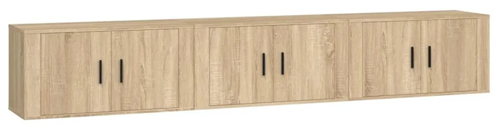 vidaXL Έπιπλα Τηλεόρασης Επιτοίχια 3 τεμ. Sonoma Δρυς 80x34,5x40 εκ